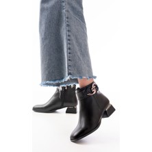 Zerenyus ZRİN-RM504 Premium Siyah Topuklu Fermuarlı Kadın Bot