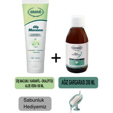 Ersağ Diş Macunu (Karanfil,okaliptüs,aloe VERA)100ML - Ağız Gargara 200ML + Sabunluk Hediyemiz 481-1