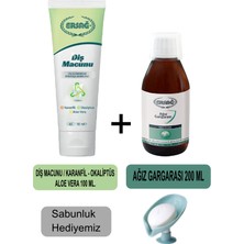 Ersağ Ersag Diş Macunu (Karanfil,okaliptüs,aloe VERA)100ML - Ağız Gargara 200ML + Sabunluk Hediyemiz 481-4