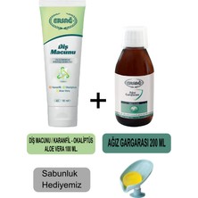 Ersağ Diş Macunu (Karanfil,okaliptüs,aloe VERA)100ML - Ağız Gargara 200ML + Sabunluk Hediyemiz 481-5