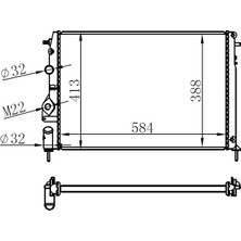 Oris Orıs BRN010022 Radyatör Brazing Mgn I-Scenıc 1.4-1.6-1.8-2.0 16V Ac Mek 584X388X22 7700425842-7702258285-8200050512