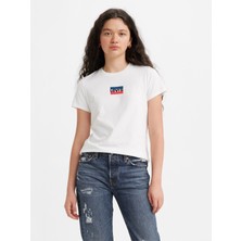 Levi's The Perfect Kadın Beyaz Bisiklet Yaka Tişört A2086-0196