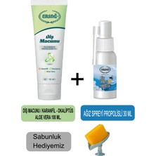 Ersağ Ersag Diş Macunu (Karanfil,okaliptüs,aloe VERA)100ML - Ağız Spreyi Propolisli 30 ml + Sabunluk Hediyemiz 481-9