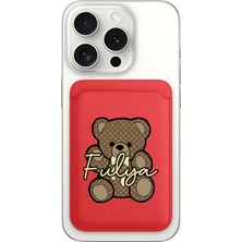 Senada iPhone 11 12 13 14 15 16 17 Pro Max Air Kılıf Magsafe Kartlık Kişiye Özel Isim Yazılı Kırmızı - Lv-Design