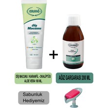 Ersağ Ersag Diş Macunu (Karanfil,okaliptüs,aloe VERA)100ML - Ağız Gargara 200ML + Sabunluk Hediyemiz 481-6