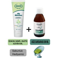 Ersağ Diş Macunu (Karanfil,okaliptüs,aloe VERA)100ML - Ağız Gargara 200ML + Sabunluk Hediyemiz 481-2