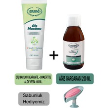 Ersağ Diş Macunu (Karanfil,okaliptüs,aloe VERA)100ML - Ağız Gargara 200ML + Sabunluk Hediyemiz 481-8