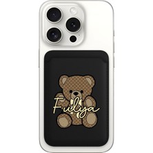 Senada iPhone 11 12 13 14 15 16 17 Pro Max Air Kılıf Magsafe Kartlık Kişiye Özel Isim Yazılı Siyah - Lv-Design