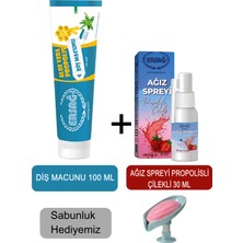 Ersağ Diş Macunu 100ML - Ağız Spreyi Propolisli-Çilekli 30 ml + Sabunluk Hediyemiz 188-24