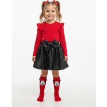 Özge Başaran Deri Etek Badi, Diz Altı Çorap Takımı 7 Yaş Kız Çocuk Takım