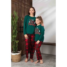 Tarık Anne-Kız Kombin Yapılabilir Uzun Kollu Ekoseli Yılbaşı Konsept Aile Bağı Pijama TAKIMI-3256