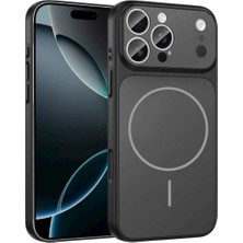 Kılıf House Iphone Uyumlu Lens Koruyuculu Sert AG Glass Pc Magsafe Destekli Kılıf