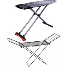 Devecioğlu Belinda 2'li Çeyiz Seti Ergonomik Ütü Masası ve Çamaşır Kurutma Askısı 46x127 cm