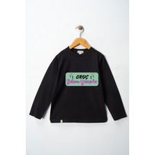 Dekim Moda Kız Çocuk Uzun Kollu Bisiklet Yaka "oruç Sabrın Yarısıdır" Baskılı Tişört Mevsimlik Pamuklu