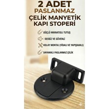 Sonx Güçlü Manyetik Kapı Stoperi – (2 Adet) Paslanmaz Çelik Siyah , Modern ve Şık Tasarım