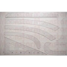 Empressco Şeffaf 7 Parçalı Plastik Cetvel Takımı, Pratik ve Kullanışlı Tasarım