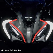 Motiker Cfmoto 250SR Ön Kafa Sticker Etiket Modeli Neon Turuncu