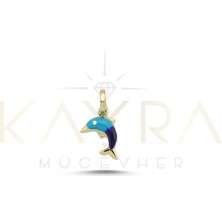 Kayra Mücevher Yunus Balığı Mineli Altın Kolye  Ucu AH145
