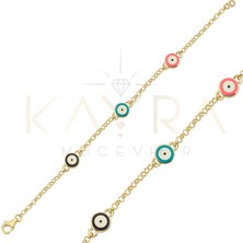 Kayra Mücevher Nazar Boncuklu Altın Çocuk Künyesi ÇB11