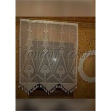 Tuncay Tekstil Buldan Işi Makrome Tül Perdesi El Dantelli Otantik Natural %100 Pamuklu Perde