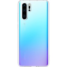 Caseworld Huawei P30 Pro ile Uyumlu Kapak Kamera Korumalı Şarj Yeri Tıpalı Şeffaf Silikon Kılıf
