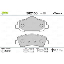 Valeo Ön Fren Balatasi Peugeot P301 12 P308 13 Citroen C-Elysee 12 C4 14 266MM Almla