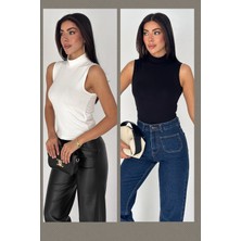 Noa Noa 2\'li Paket Kadın Kolsuz Boğazlı Basic Body – Sleek Core