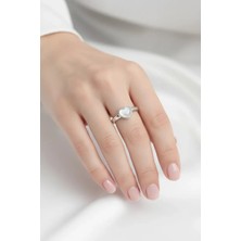 Clariss Pirinç Gümüş Renk Kalpli Kadın Yüzük