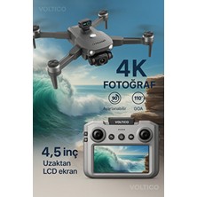 Voltico 4K Çift Kameralı Drone – 4.5” LCD Ekranlı Kumanda