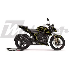 Motiker Apache Rtr 200 Kaplama Sticker Etiket Modeli Şimşek Desen Sarı Siyah