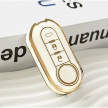 Fiat Punto Anahtar Kılıfı Beyaz-Gold