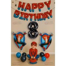 Parti Avm Spider Örümcek Adam Konsept 8 Yaş Doğum Günü Balon Set Örümcekadam Parti Balonları Spider Tema