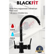 Blackfit 10 Yıl Garantili Baston Borulu Kuğu Arıtmalı Mutfak Eviye Bataryası Arıtma Musluğu