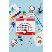 Miniso Hello Kitty Lisanslı 12 Renkli Sulu Boya Kalem Seti Elma Koleksiyonu Eğlenceli Tasarım