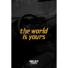 Aydın Garage The World Is Yours Motivasyon Jdm Araba-Motosiklet Cam Etiket Sticker 19X9CM