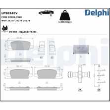 Delphi Delphı LP5034EV Fren Balatası Arka Tesla Model 3 5yj3 2020> Model Y 5yjy 2019> 800824400A-800824500B