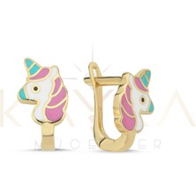 Kayra Mücevher Unicorn Altın Çocuk Küpesi ÇK90