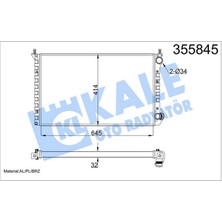 Kale Radyatör Fiat Doblo Radyatör Al/mknk 645X414X32 Almla