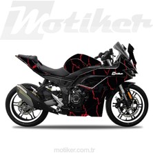 Motiker Voge 250RR Kırmızı Şimşek Sticker Etiket Kaplama Modeli