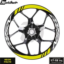 Motiker Bajaj NS200 Geniş Jant Sticker Modeli 16'lı Neon Sarı Beyaz
