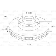 Valeo Ön Fren Diski Hava Kanallı Toyota Corolla 1.3l 2e EE90. EE100 88-98 1.6l 4A-F AE92 88-91 238 Çap x 4 Bijon - Takım Disk Fiyatıdır