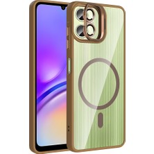 Zore Galaxy A06 Kılıf Standlı ve Kamera Lens Hediyeli M-Safe Şarj Özellikli Frms Etro Kapak - Desert Tita