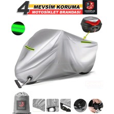 Encover Hero Dash 125 Reflektörlü Gri (Arka Çanta Uyumlu) Motosiklet Brandası,motor Branda Motor Örtüsü (Güvenlik Kilidi ve Bağlantı Tokalı)