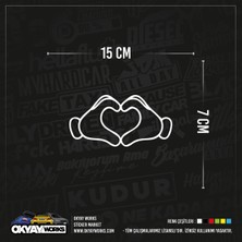 Okyay Works Kalp Figür Sticker - Kırmızı - Araba-Motosiklet Etiket Sticker