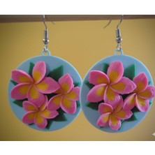 Kanem3D Frangipani Çiçeği Küpe