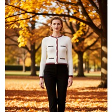 Benerly Kadınların Şık Görünümünü Tamamlayan Kısa Kesim Triko Hırka Ceket Stili Detaylı Tasarım Spor