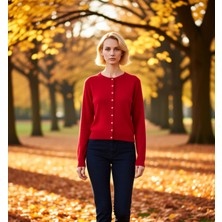 Benerly Kadın Giyim Koleksiyonu Düğme Detaylı Uzun Kollu Triko Hırka Günlük Tamamlayan Bir Parça Şık