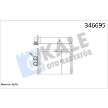 Kale 346695 Kalorifer Radyatörü Vectra B 96-02 250X182 1618049-1618110-90512200