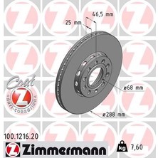 Zimmermann Ön Fren Aynası Passat-Varıant 11/96/5.05 Audı A4-A6 1.8 20V-1.9TDI 97 288X25X5DLXHAVALI 986478546-DF2652-DF2652BP