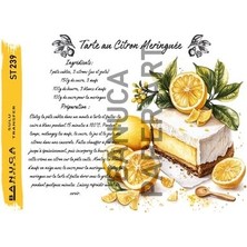 Banuca Paper Art ST239 Limonlu Pasta Desenli 25*35 cm Açık Zemin Sulu Transfer